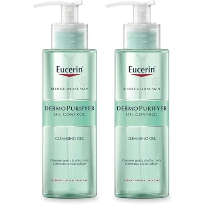 Eucerin Dermopurifyer Cleansing Gel, 200 Ml, White (Pack of 2) - Image 1