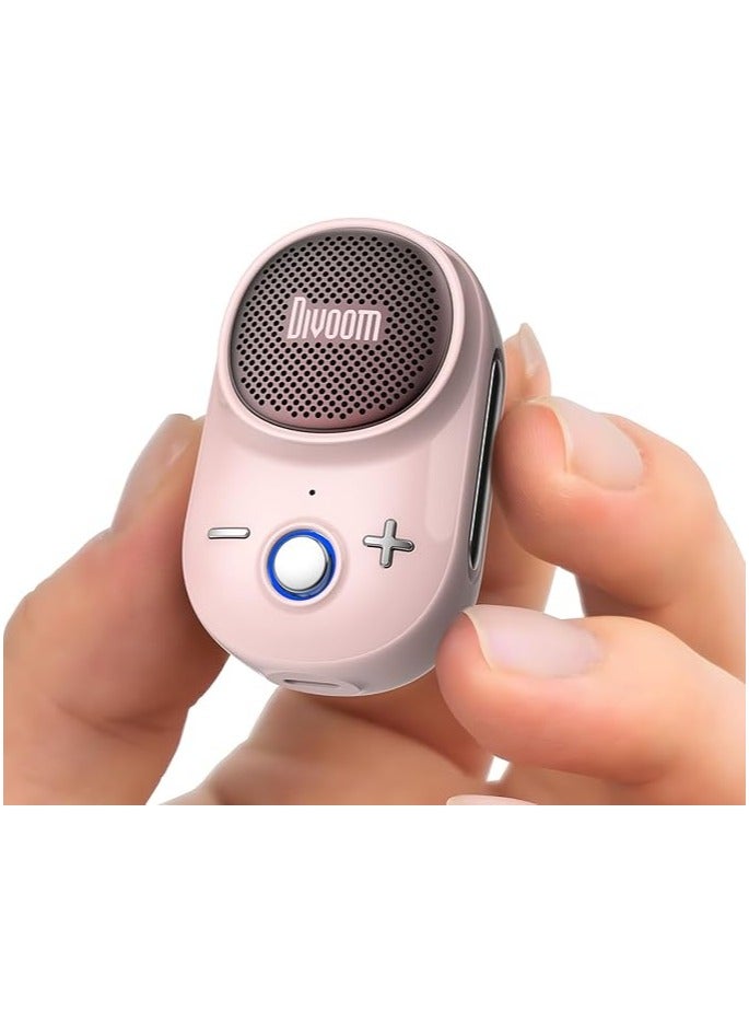 Divoom Itour-S Portable Mini Wearable Bluetooth Speaker, Big Audio and Punchy Bass,Clip-On Design, IP67 Waterproof and Dustproof,10 Hours Playtime,Speaker for Home Travel Office and Outdoors (Pink) - Image 1