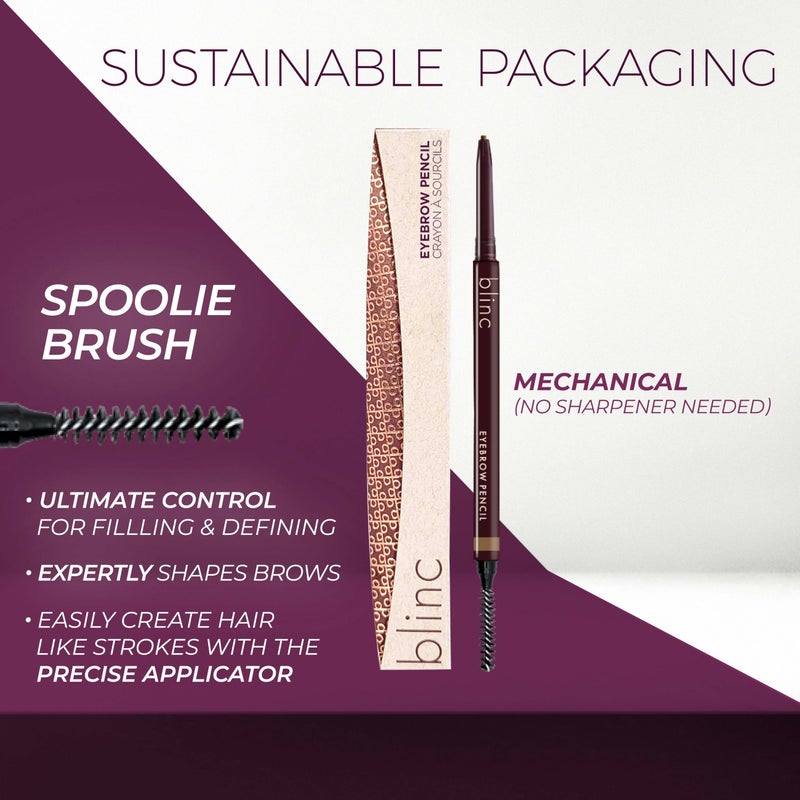 Blinc Eyebrow Pencil, Dual-Sided Precise, Fine Tip Eyebrow Pencil with Vitamins C & E, Natural Finish, Long-Wearing, Water-Resistant, Vegan, Gluten-Free & Cruelty-Free, Dark Brunette, 0.09g/0.003 Oz. - Image 4