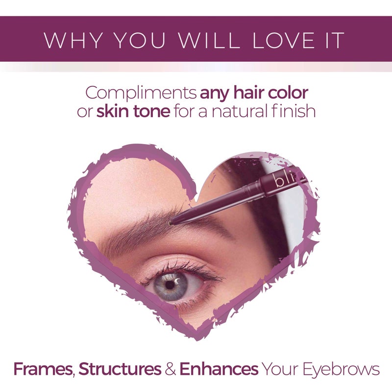 Blinc Eyebrow Pencil, Dual-Sided Precise, Fine Tip Eyebrow Pencil with Vitamins C & E, Natural Finish, Long-Wearing, Water-Resistant, Vegan, Gluten-Free & Cruelty-Free, Dark Brunette, 0.09g/0.003 Oz. - Image 5
