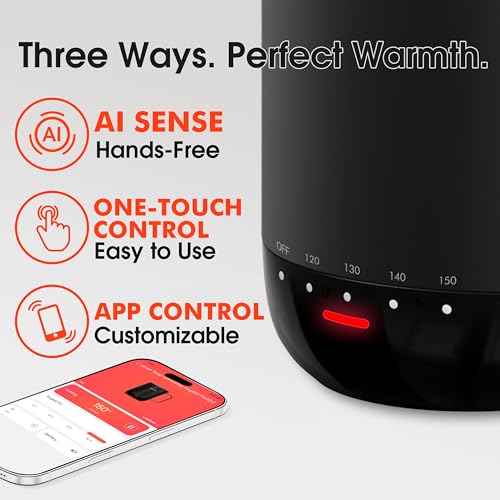 Vsitoo S3 Pro 14oz Smart Self Heating Coffee Mug,Heated Coffee Mug with Auto-Sensing AI Heats Drinks to 120-150°F Hands-Free.Perfect for Home/Office,Ideal Gift fo Men/Women, Black - Image 4