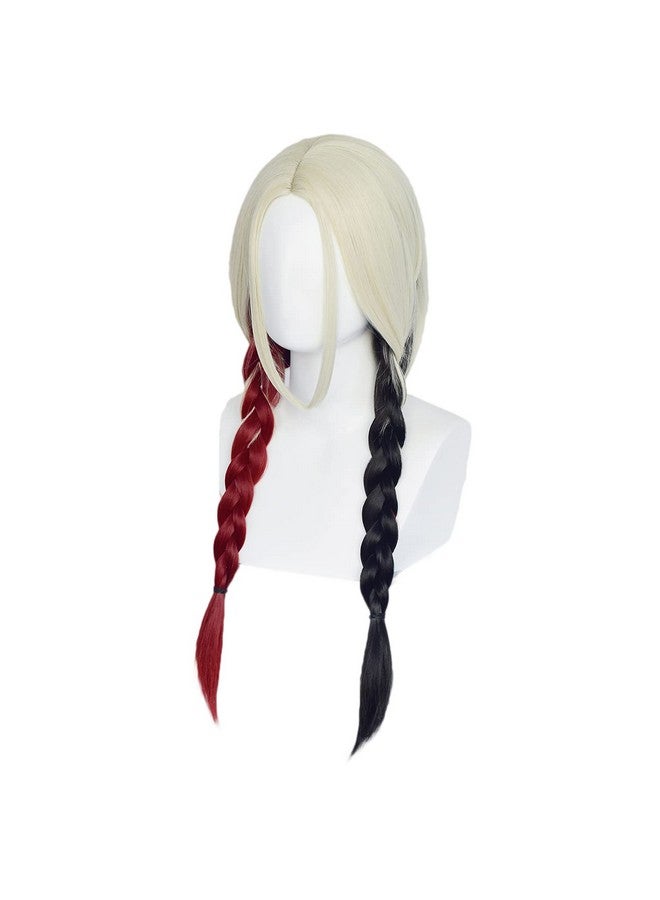 TSNOMORE Red and Black Cosplay Wig for Women Long Synthetic Wig with 2 Ponytail Halloween Costume Party Cosplay Wig for Girl (Color-2) - Image 2