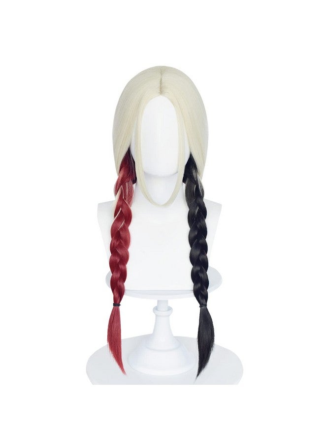 TSNOMORE Red and Black Cosplay Wig for Women Long Synthetic Wig with 2 Ponytail Halloween Costume Party Cosplay Wig for Girl (Color-2) - Image 1