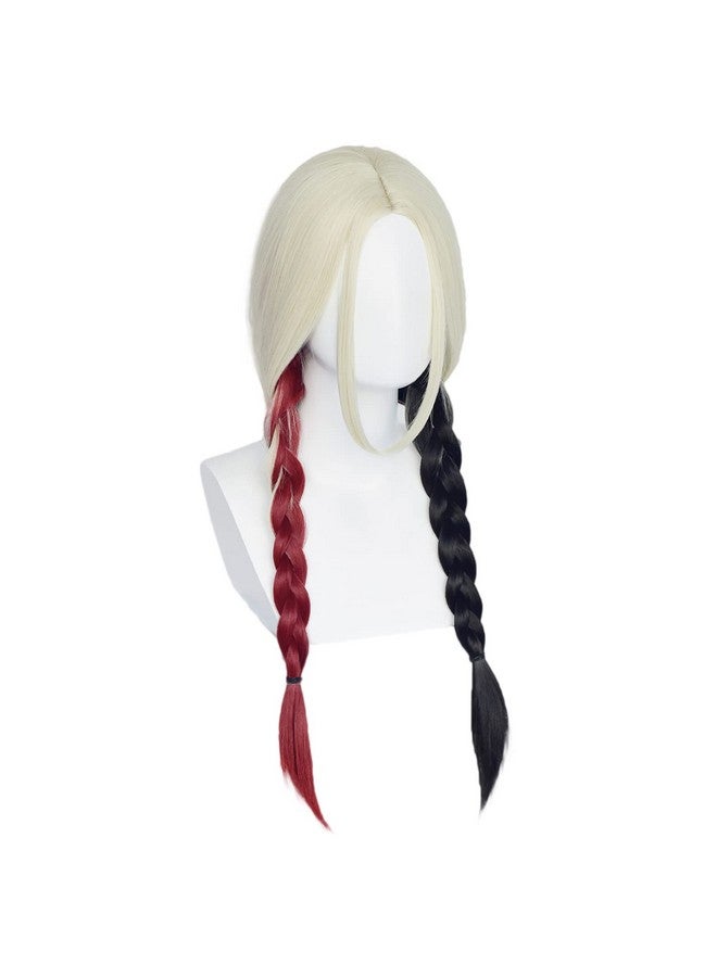 TSNOMORE Red and Black Cosplay Wig for Women Long Synthetic Wig with 2 Ponytail Halloween Costume Party Cosplay Wig for Girl (Color-2) - Image 4