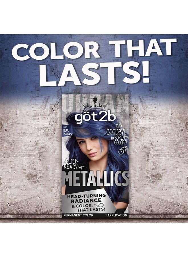 Got2b Schwarzkopf Got2b Metallics Permanent Hair Color, M67 Blue Mercury - Image 3