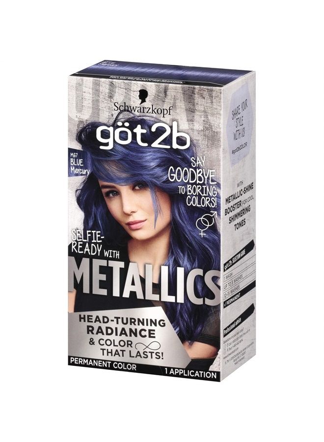 Got2b Schwarzkopf Got2b Metallics Permanent Hair Color, M67 Blue Mercury - Image 1