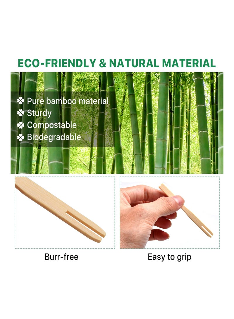 Zikra Natural Bamboo Mini Forks - 1000 PCS Disposable Blunt End Appetizer Forks for Charcuterie Boards, Kids Safe Tiny Toothpicks for Party Fruits and Appetizers. - Image 4