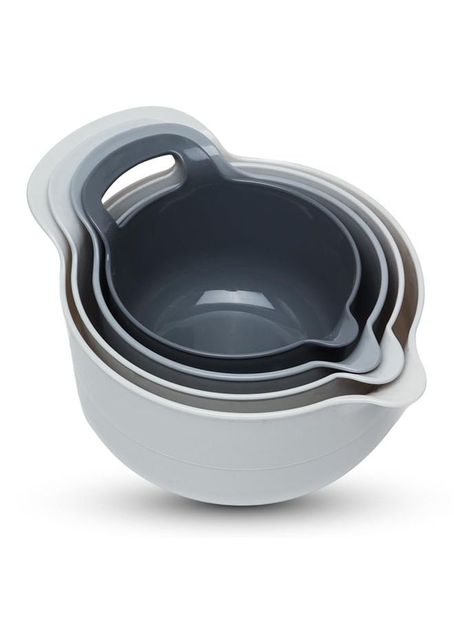 Generic - 4PCS Mixing Bowl, Plastic Bowl, salad bowl, serving bowl, soup bowl, Nesting Mixing Bowl Set,  with Pour Spouts and Comfortable Handles and Non-Slip Base Space Saving Design Four Size Capacity for Cooking, serving, Baking, Salads, and More. - Image 1