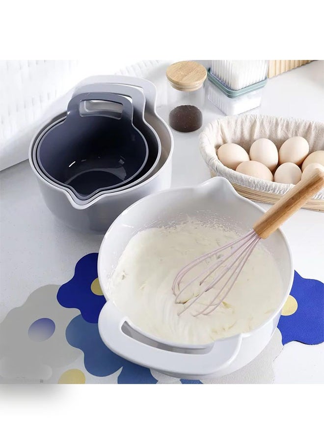 Generic - 4PCS Mixing Bowl, Plastic Bowl, salad bowl, serving bowl, soup bowl, Nesting Mixing Bowl Set,  with Pour Spouts and Comfortable Handles and Non-Slip Base Space Saving Design Four Size Capacity for Cooking, serving, Baking, Salads, and More. - Image 1