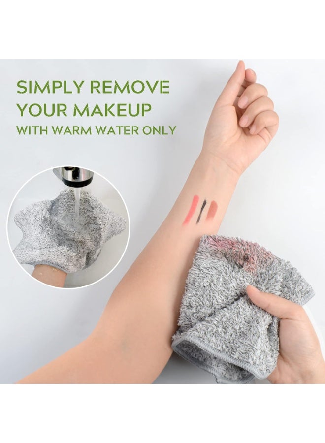 كيلا مناشف وجه من الألياف الدقيقة من سينلاند، فائقة النعومة، مصنوعة من فحم الخيزران، مناسبة لغسل الوجه والاستحمام، مقاس 30 سم × 30 سم، عبوة من 6 قطع، لون رمادي - Image 5