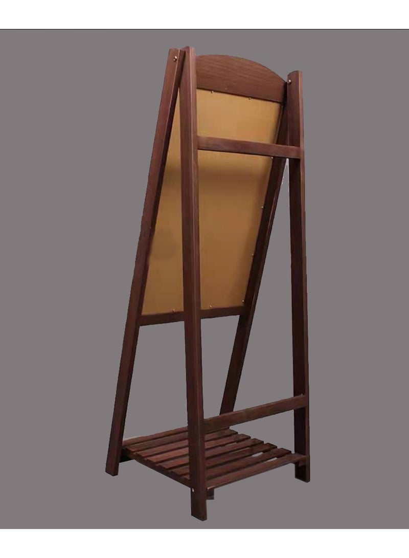 LINGWEI Wooden Foldable Black Board with Flower Pot Holder Hand Writing Board, Chalkboard For Home Restaurent Wooden Drawing Black - Image 4