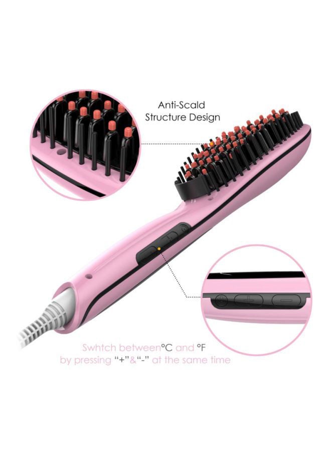 NIBEMINENT Electric Hair Straightening Brush Pink/Blue 20centimeter - Image 3