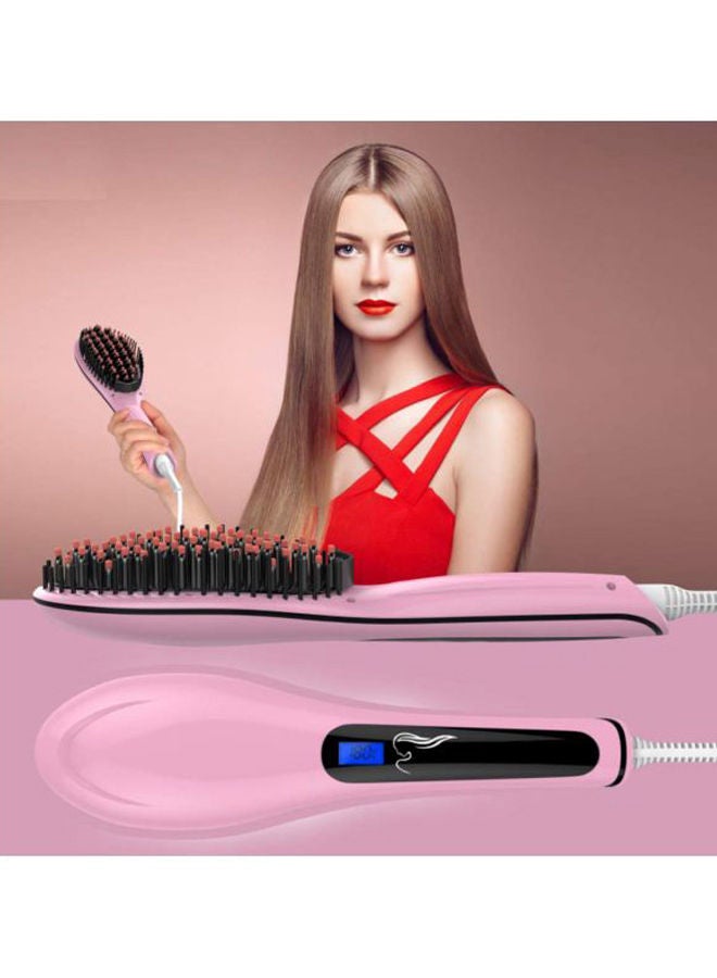 NIBEMINENT Electric Hair Straightening Brush Pink/Blue 20centimeter - Image 4