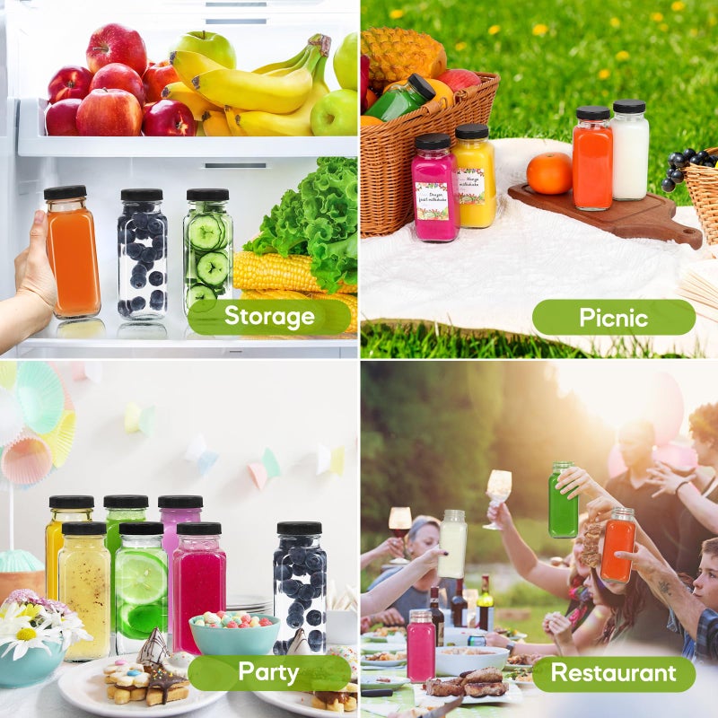 Alotpower 8 Oz Glass Bottles With Lids 12Pack  240Ml Glass Bottles For Juicing  Water  Kombucha - Portable Glass Juice Bottles With Lids 8 Oz (8Fl.Oz  Set Of 12) - Image 5