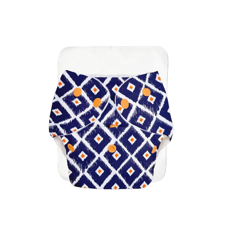 Superbottoms حفاضات قماش متقدمة مضادة للتسرب من سوبر بوتومز للأطفال، ماصة عالية 100% قطن، عبوة كومبو تحتوي على حفاضة قابلة لإعادة الاستخدام ووسادة إدخال واحدة، قابلة للغسل، من 3 أشهر إلى 3 سنوات، تقلل من الطفح الجلدي - Image 1