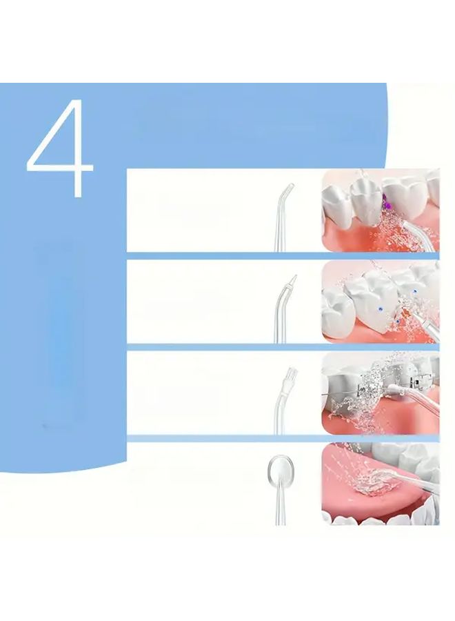 2025 Portable Wireless Dental Irrigator Pink With 4 Nozzles 3 Modes Rechargeable Travel Water Flosser - Image 4