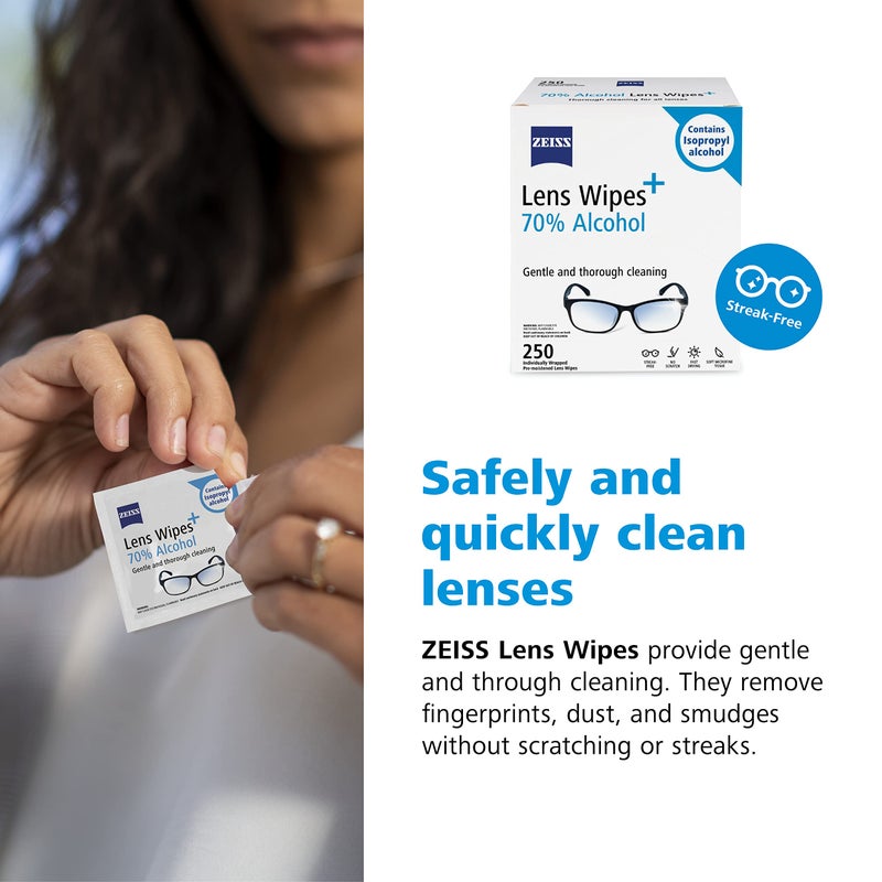 ZEISS Pre-Moistened Lens Cleaning Wipes with 70% Alcohol, 250 Count - Image 5