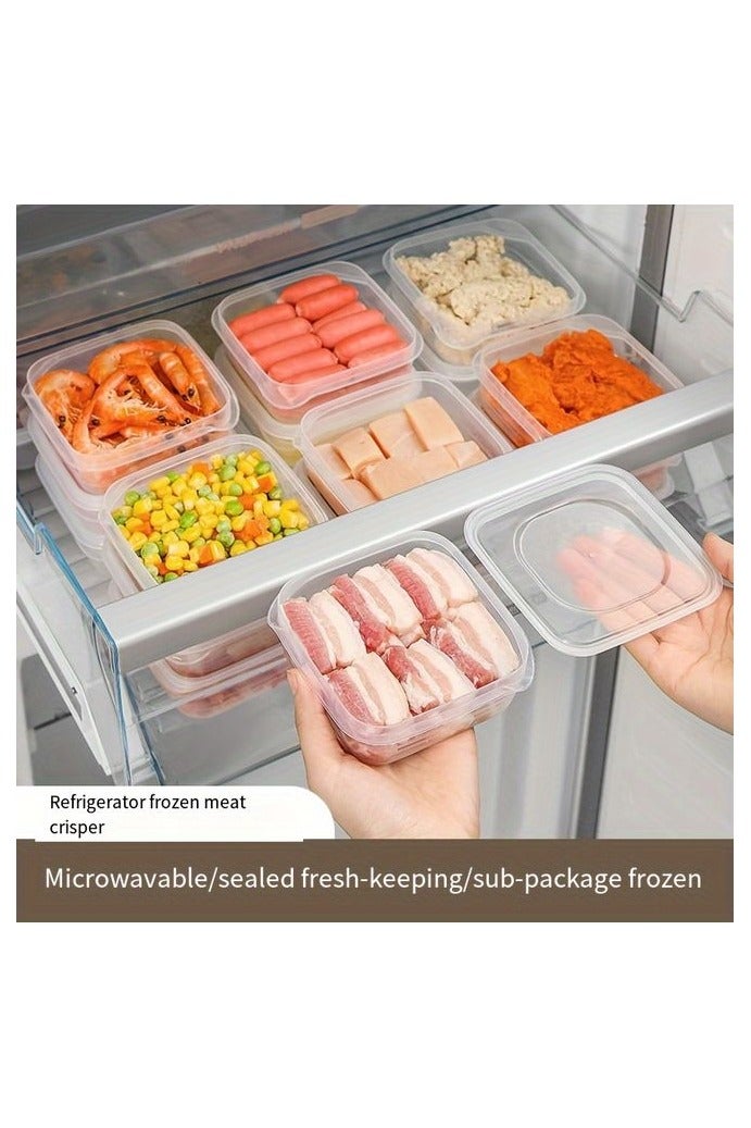 هومستر 10 قطع Freezer-Safe Meat and Vegetable Storage Containers -محكمة الغلق، منظم مطبخ بلاستيكي خالي من الرقائق للمنتجات الطازجة، صناديق كريسبر لإعداد الطعام بسهولة ومنظمة المبردات، حاويات تجهيز الوجبات الوجبات، تصميم حاوية عملية، بلاستيك متين، تخزين الطعام - Image 2