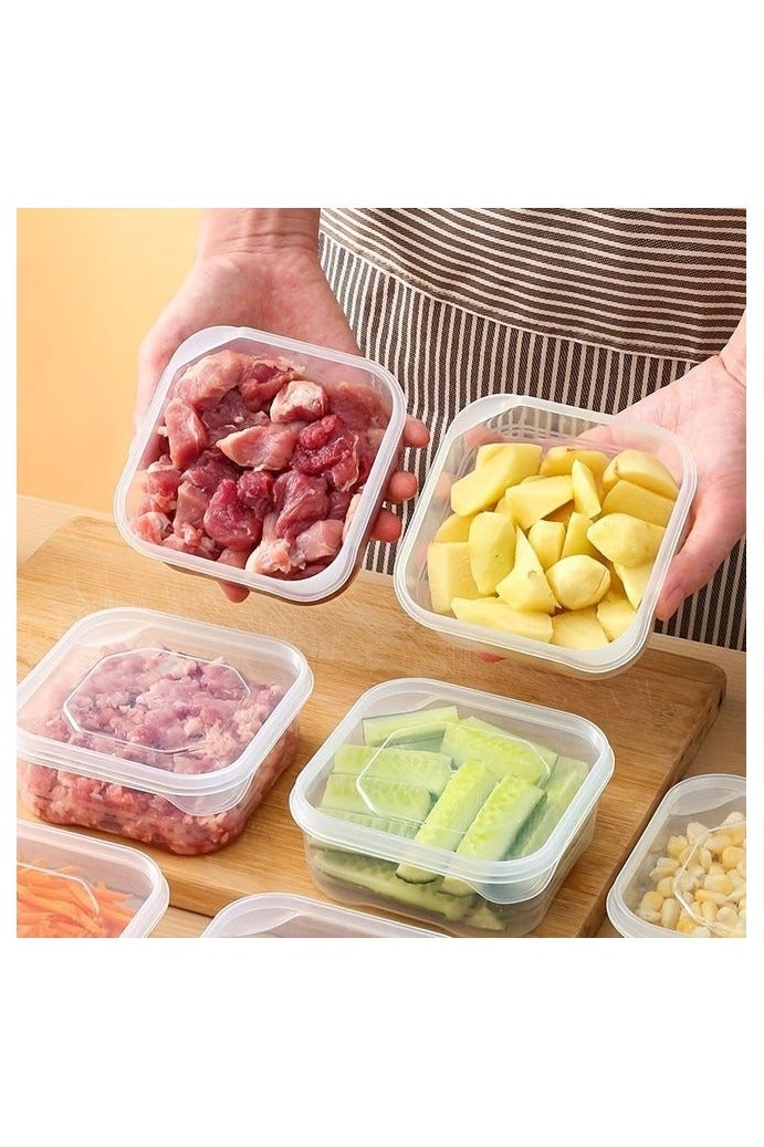 هومستر 10 قطع Freezer-Safe Meat and Vegetable Storage Containers -محكمة الغلق، منظم مطبخ بلاستيكي خالي من الرقائق للمنتجات الطازجة، صناديق كريسبر لإعداد الطعام بسهولة ومنظمة المبردات، حاويات تجهيز الوجبات الوجبات، تصميم حاوية عملية، بلاستيك متين، تخزين الطعام - Image 1