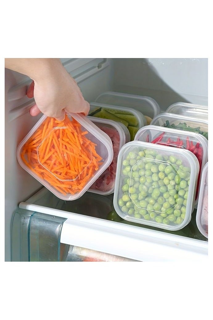 هومستر 10 قطع Freezer-Safe Meat and Vegetable Storage Containers -محكمة الغلق، منظم مطبخ بلاستيكي خالي من الرقائق للمنتجات الطازجة، صناديق كريسبر لإعداد الطعام بسهولة ومنظمة المبردات، حاويات تجهيز الوجبات الوجبات، تصميم حاوية عملية، بلاستيك متين، تخزين الطعام - Image 4