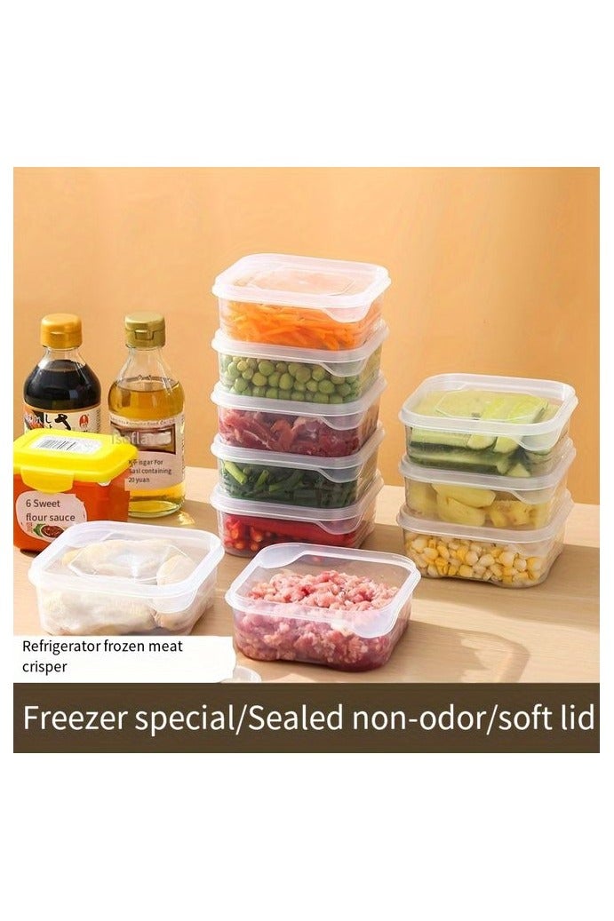 هومستر 10 قطع Freezer-Safe Meat and Vegetable Storage Containers -محكمة الغلق، منظم مطبخ بلاستيكي خالي من الرقائق للمنتجات الطازجة، صناديق كريسبر لإعداد الطعام بسهولة ومنظمة المبردات، حاويات تجهيز الوجبات الوجبات، تصميم حاوية عملية، بلاستيك متين، تخزين الطعام - Image 5