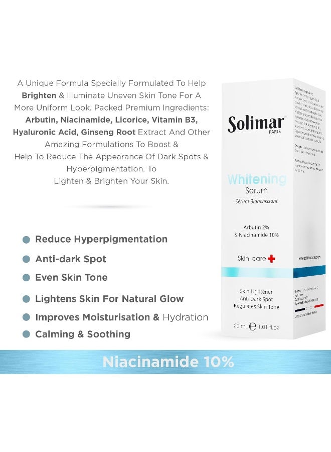 Solimar Paris Whitening Serum 30ml | Supports Skin Lightening & Brightening, Reduces Hyperpigmentation And Dark Spots - Image 2