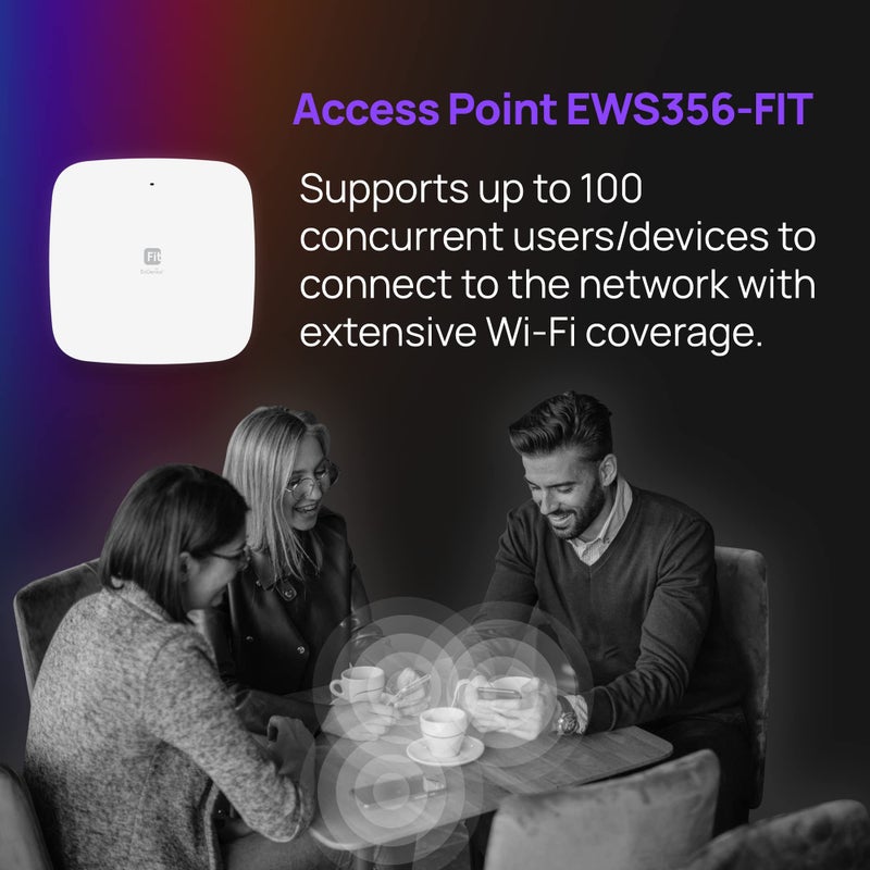 EnGenius Fit Wireless Access Point (EWS356-FIT) | True Wi-Fi 6 Dual Band AX3000 | Cloud & App & OnPrem Control Options | WPA3, MU-MIMO, Mesh & Seamless Roaming | Power Adapter Not Included - Image 2