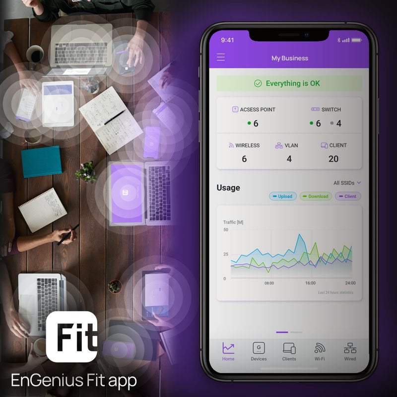 EnGenius Fit Wireless Access Point (EWS356-FIT) | True Wi-Fi 6 Dual Band AX3000 | Cloud & App & OnPrem Control Options | WPA3, MU-MIMO, Mesh & Seamless Roaming | Power Adapter Not Included - Image 4