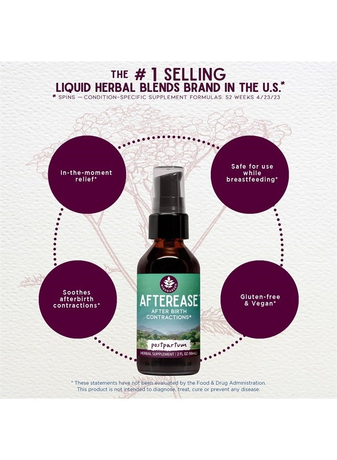 Wishgarden Herbs AfterEase for After Birth Contractions - All-Natural Herbal Supplement with Cramp Bark & Black Haw Bark Soothes Afterbirth Contractions & Uterine Cramping, Postpartum Essentials, 2oz - Image 2