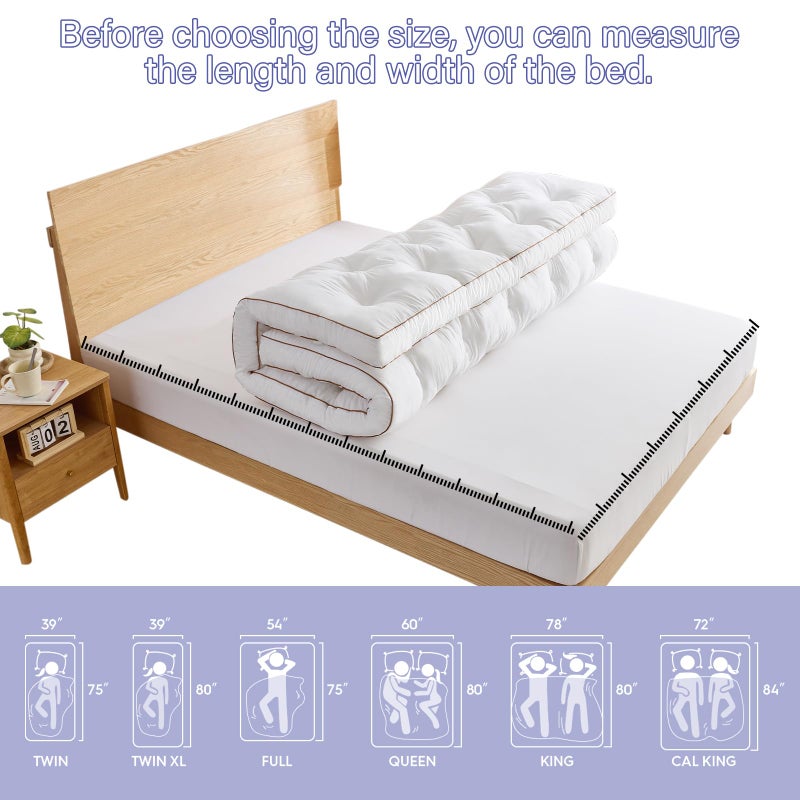 WhatsBedding 4 Inch Memory Foam Mattress Topper Twin for Back Pain Relief, Filled with Breathable Gel Memory Foam, Fluffy Comfort Supportive Pillow Top Mattress Topper, 75x39x4in - Image 5