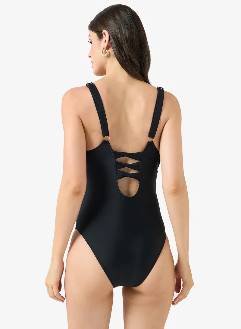 جينجر Sweetheart Neckline Tummy Control Swimsuit