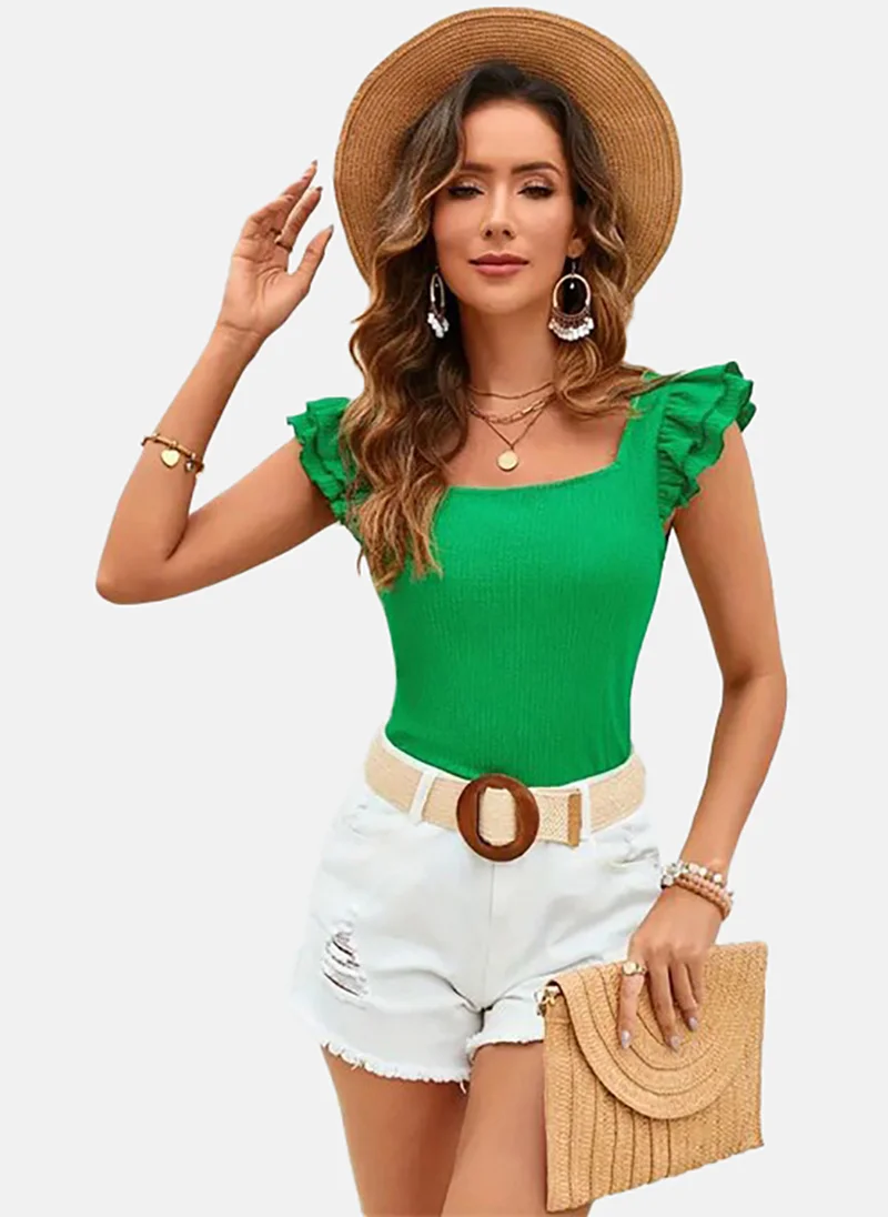 YUNIQEE Square Neck Solid Top