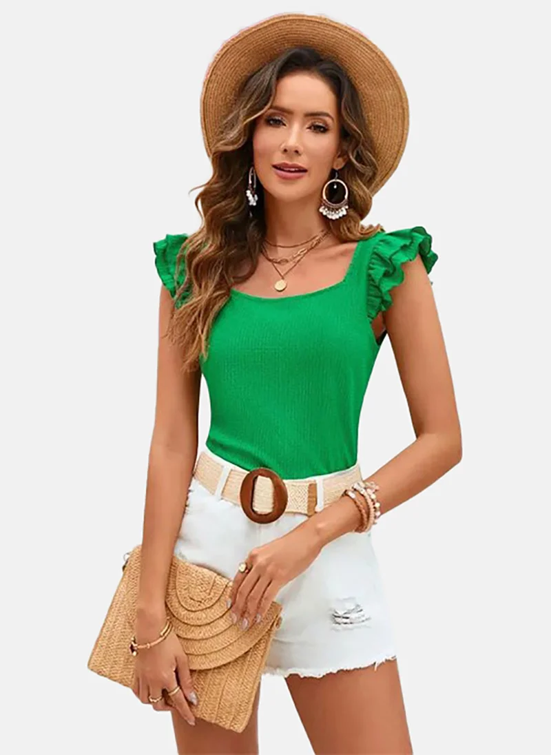 YUNIQEE Square Neck Solid Top