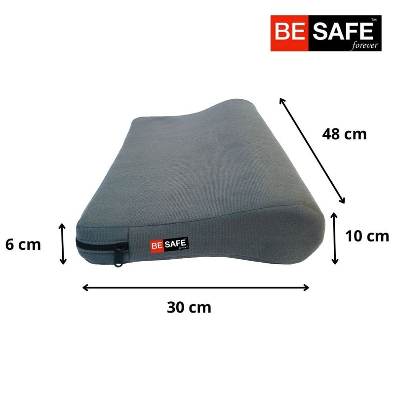 BESAFE Forever Neck Pain Relief Memory Foam Contour Cervical Orthopedic Pillow for Sleeping, Grey, NCP03 - Image 3