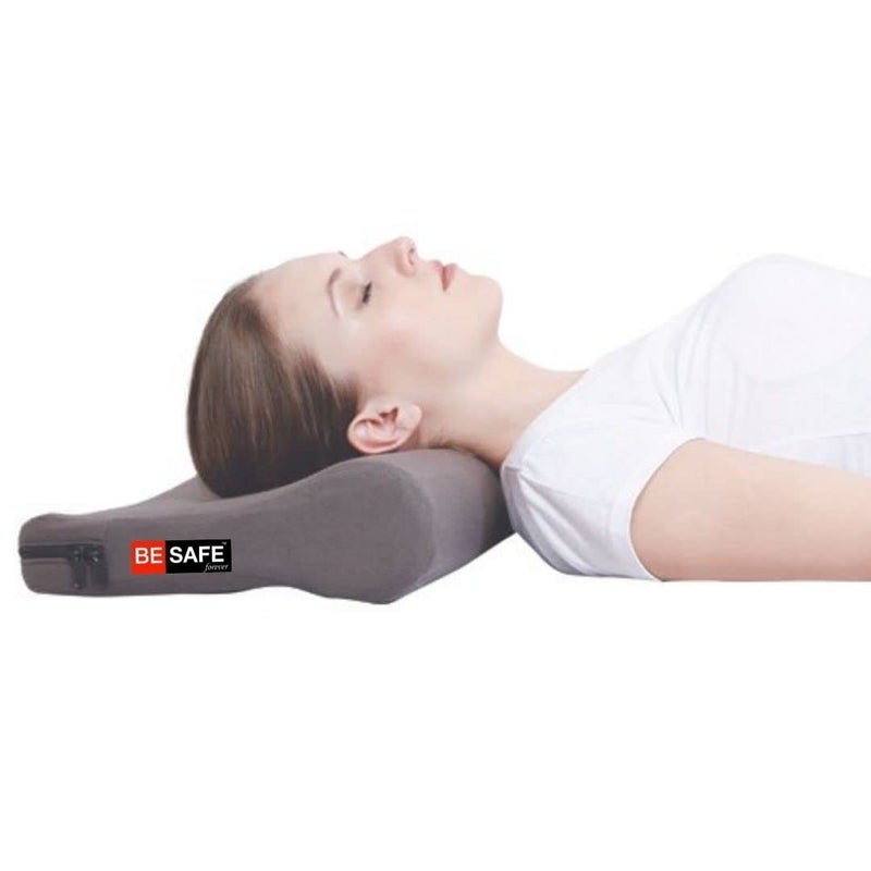 BESAFE Forever Neck Pain Relief Memory Foam Contour Cervical Orthopedic Pillow for Sleeping, Grey, NCP03 - Image 2