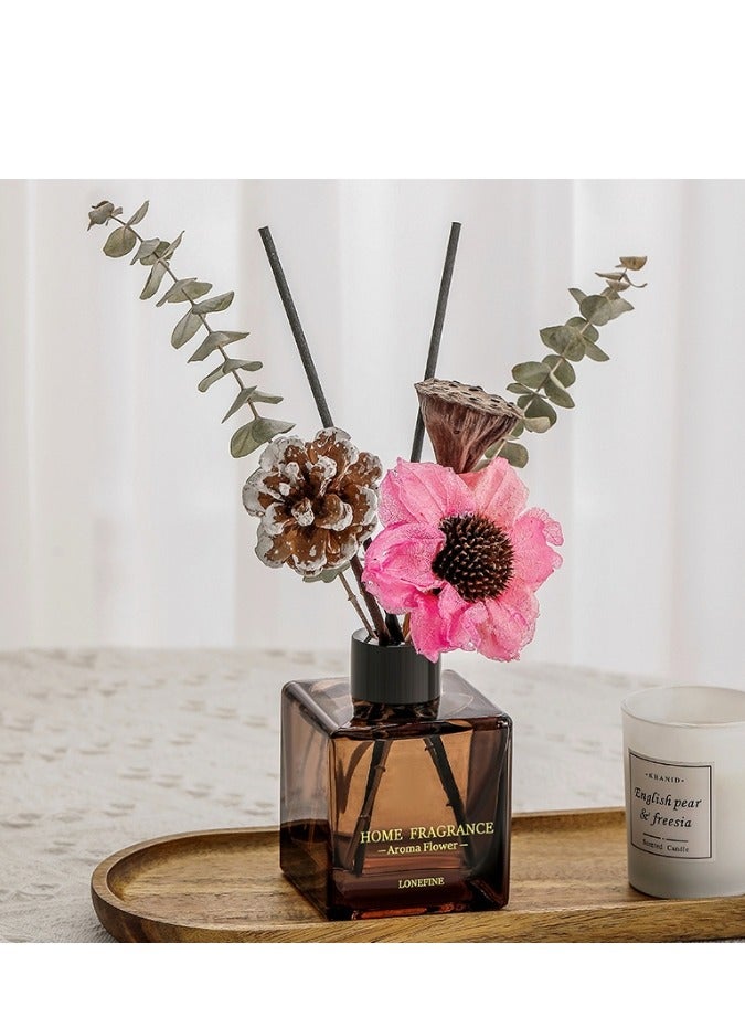 OASIS-TH Flower Reed Diffuser Set Scent Diffuser With Sticks Home Fragrance Flower Diffuser For Home Office Bathroom Shelf Decor  Encounter Scent 120 ml 