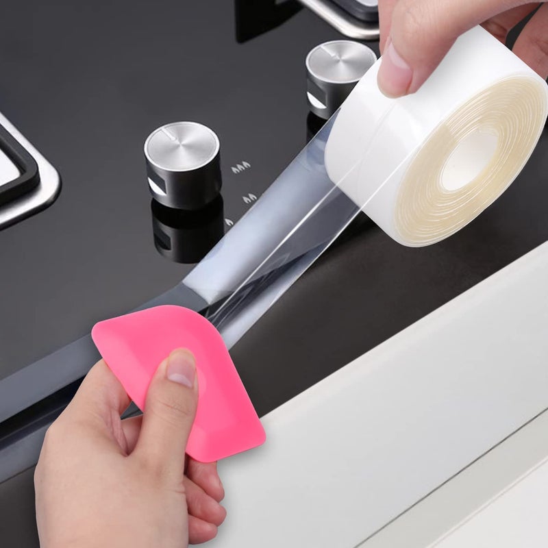 Gopal Mart Caulk Tape Clear Waterproof Self Adhesive AntiGrease PMMA Sealing Caulking Strip for Kitchen Sink Bathtub Bathroom Shower Toilet 2 - Image 1