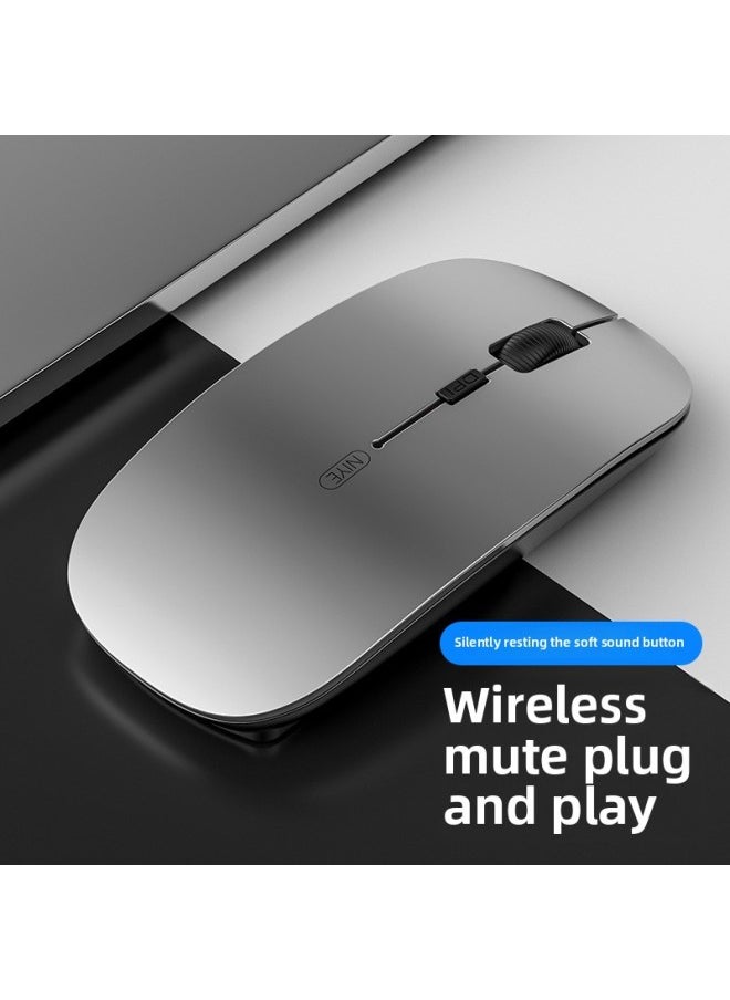 Wireless Mouse Bluetooth Dual-mode Silent Rechargeable Portable Office Gaming Notebook Desktop Silent For Boys And Girls-Specifications:Technology Gray  Wireless Version [silent + Rechargeable] Lifetime Warranty - Official Standard Configuration