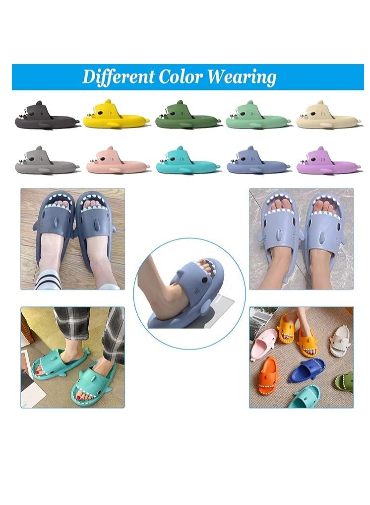 Alissa Kids Shark Themed Shark Slippers  Cute Slipper Anti-Slip Novelty Open Toe Slides For Boy Girls (Yellow-28EU) - Image 4