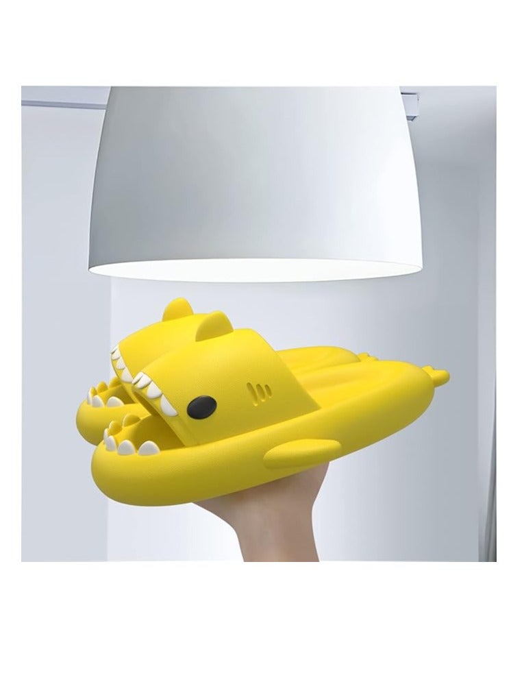 Alissa Kids Shark Themed Shark Slippers  Cute Slipper Anti-Slip Novelty Open Toe Slides For Boy Girls (Yellow-28EU) - Image 5