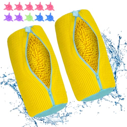 Gardon Shoe Washing Machine Bag 2 Pack Sneaker Cleaner Kit with 10 Washer Balls for Gym Sneakers and Flats Shoe Laundry Bag with Zipper Protection DesignLarge Size for Womens Mens and Kids Shoes - Image 1