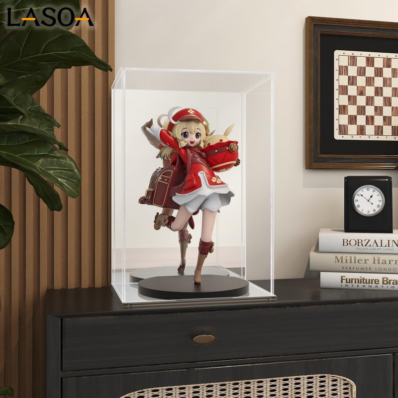 LASOA Acrylic Display Case for Collectibles â€“ Clear Display Box with Mirrored Back and Base, Self-Assembly Showcase for Figurines, Models, and Memorabilia, 8x8x12inch - Image 2