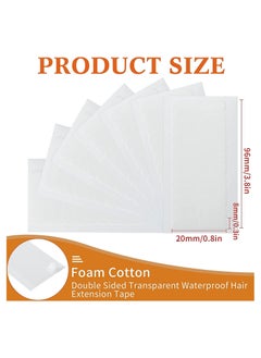 SYOSI 120 Pieces Hair Extension Tape Tabs Double Sided Replacement Tape in Hair Extensions Adhesive Hair Extension Tapes 1.57 x 0.32 Inch Hair Extension Tools for Wig Toupee Hair Piece Wigs Supplies White  - Image 2