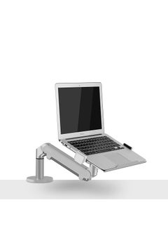 upergo Oz 1S Aluminum 2 In 1 Monitor Arm Laptop Stand And Mount For Gaming And Office Use 17 Inch 32 Inch Each Arm Upto 6 Kg Silver  - Image 1