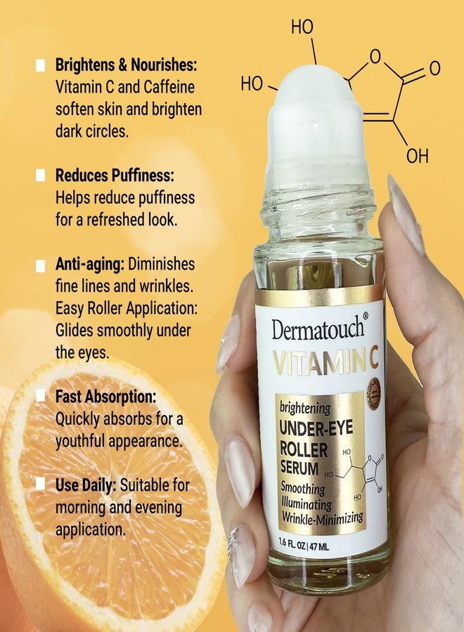 Dermatouch Vitamin C Brightening Under-Eye Roller, 1.6 oz - Made in USA - Image 4