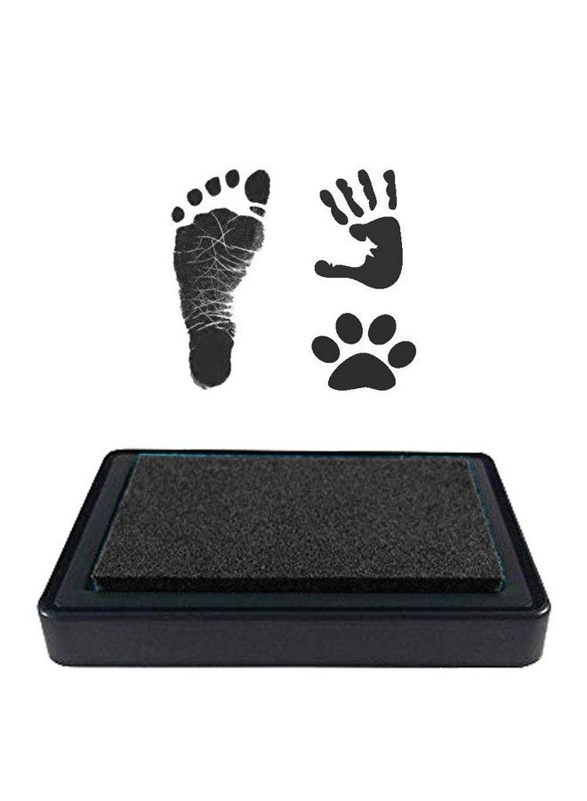 Lsushine Ink Pad For Baby Footprint Baby Handprint Paw Print Pad Create Impressive Keepsake Stamp Nontoxic Ink Pad Perfect Baby Shower Registry Gift For Boys And Girls (Black) - Image 1