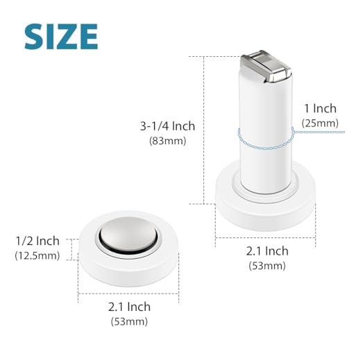 Gudui Door Stops Magnetic Door Stoppers White Magnetic Door Holders Door Catch Heavy Duty Stainless Steel Modern Door Stop for Wall Floor Mount 2 Pack - Image 3