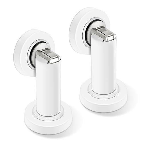 Gudui Door Stops Magnetic Door Stoppers White Magnetic Door Holders Door Catch Heavy Duty Stainless Steel Modern Door Stop for Wall Floor Mount 2 Pack - Image 1