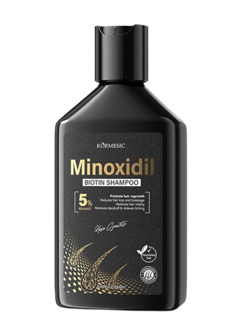 Kormesic 5% Minoxidil Biotin Shampoo 260ML Hair Growth Treatment Shampoo with Minoxidil 5% Strengthen Hair Promote Hair Regrowth Reduce Hair Loss Removes Dandruff & Relieve Itching for Women And Men - Image 1