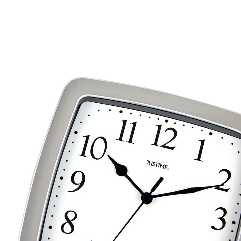 JUSTIME 8.5-inch Quality Square Water Resistant Quartz Wall Clock Water Resistant Special for Small Space, Office, Boats, RV (W40507 Chrome) - Image 3